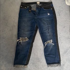 French connect half and half boyfriend jeans